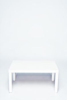 white table on a white background. photo