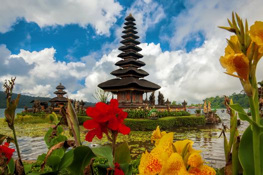 Ulun Danu temple at Beratan Lake in Bali Indonesia
