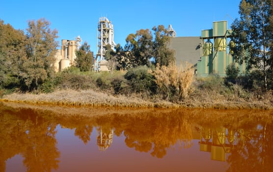 Cement factory located in Niebla, a village in the province of Huelva, Spain.