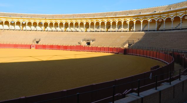 Bullring in the city of Seville, Spain.