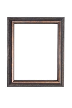 pictrue frame carved in wood isolated over white background