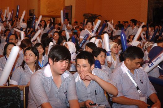 jakarta, indonesia-september 21, 2010: AXA spirit day 2010 participants at mulia hotel senayan, jakarta-indonesia.