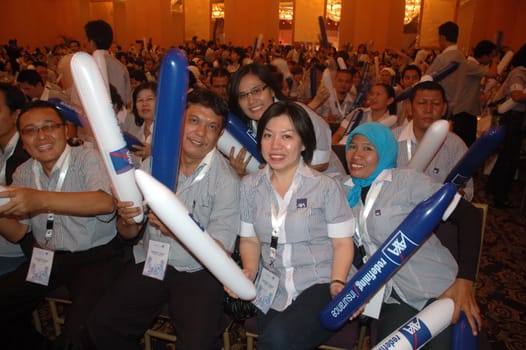 jakarta, indonesia-september 21, 2010: AXA spirit day 2010 participants at mulia hotel senayan, jakarta-indonesia.