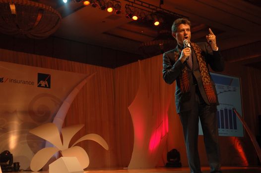 jakarta, indonesia-september 21, 2010: AXA CEO-Henri de Castries giving his speech in AXA spirit day at mulia hotel senayan, jakarta-indonesia.