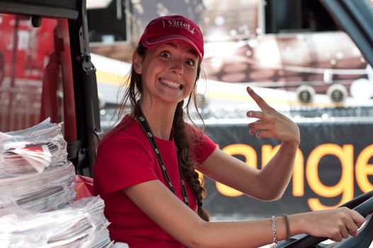 MULHOUSE - FRANCE - 13 th July 2014 - tour de France - vittel woman