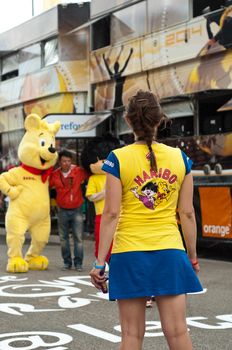 MULHOUSE - FRANCE - 13 th July 2014 - tour de France - haribo advertising