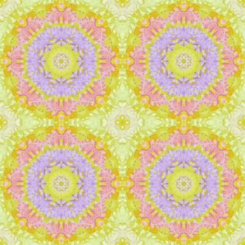 Artistic background, abstract seamless floral pattern with colorful leaves of plants