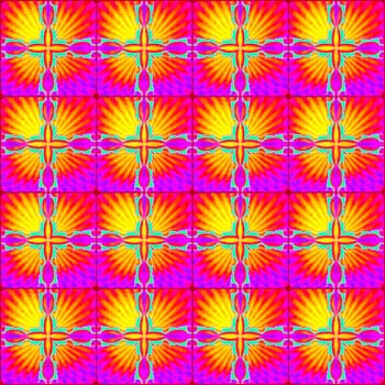 Digital computer graphic - seamless fractal ornament with crosses for design.