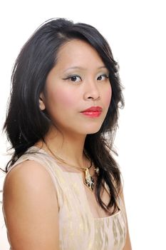 Asian girl portrait looking pretty with makeup