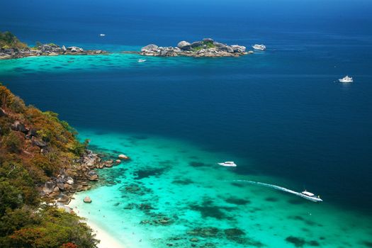 famous viewpoint of Similan Islands Paradise Bay, Thailand