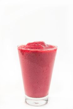raspberry smoothis on white background