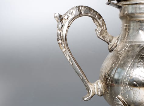 antique silver jug detail