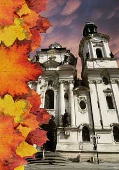 Prague in the autumn concept