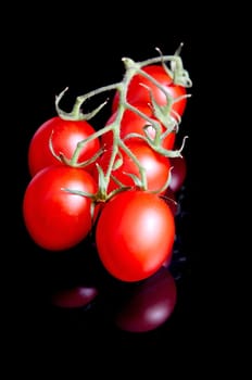 Tomatoes on black