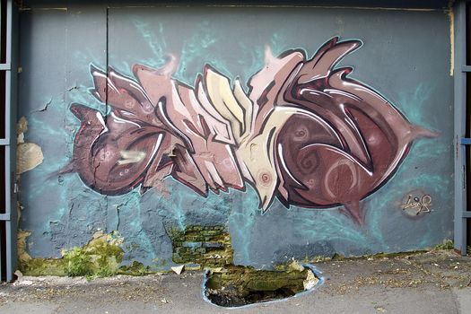 Young artists have decorated the walls of the old concrete building in Varna on the Black Sea