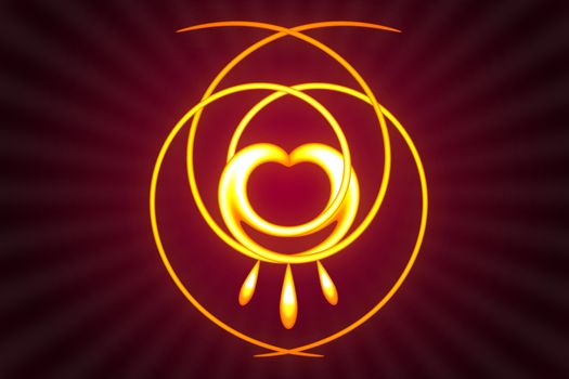 A warm glowing heart design abstract backround.