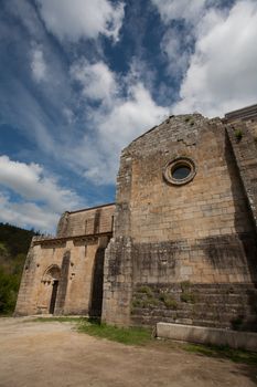 Outdoors view of the romanesque monastery of Carboeiro in the province of Pontevedra Spain