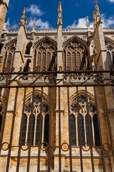 vertical side view of flying buttresses and  forefront forge  in the cathedral of Leon Spain