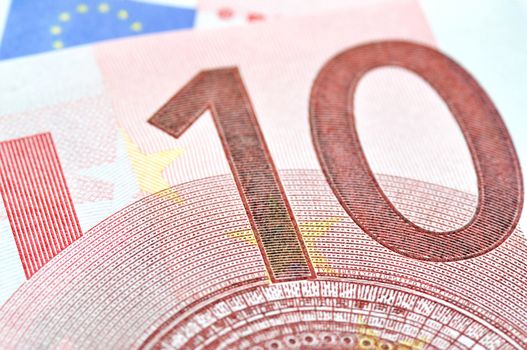 european money - 10 euros closeup