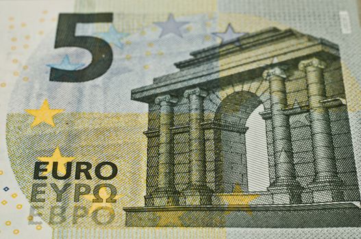 european money - five euros closeup