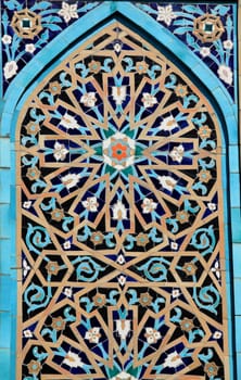 mosaic fragment on the wall of the mosque