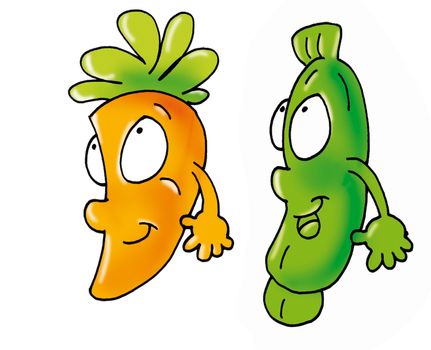 carota e zucchina animate