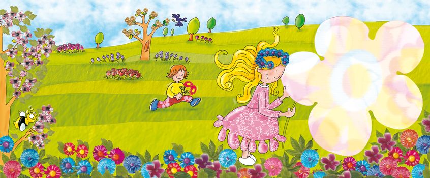 primavera paesaggio fiorito bimba tiene fiore
fiori,bambina,natura, farfalla vola su un fore