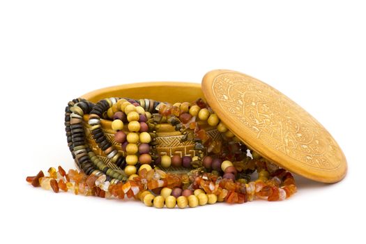 clay casket with jewellery