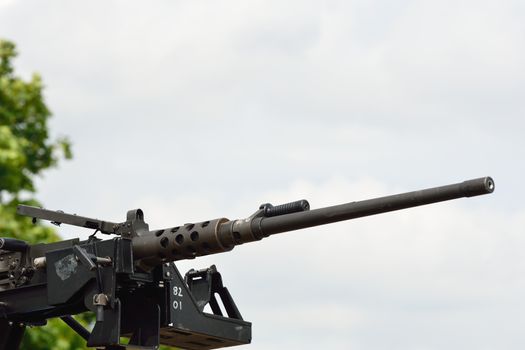 Large modern mounted machine gun