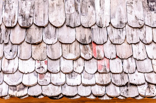 Detail of traditional roof made from wooden