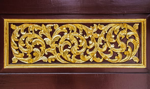 Wood carving decorated at a temple in Chiang Mai,Thailand
