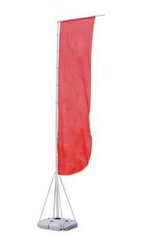 Advertising fabric flag on stand, also called beach flag, with clipping path