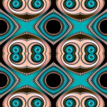 Digital computer graphic - seamless decorative pattern in a bright colors for design.