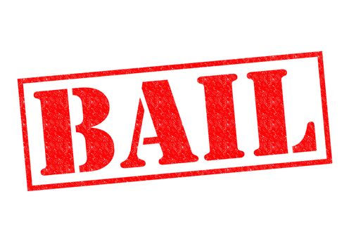 BAIL red Rubber Stamp over a white background.