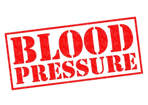 BLOOD PRESSURE red Rubber Stamp over a white background.