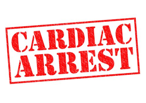 CARDIAC ARREST red Rubber Stamp over a white background.