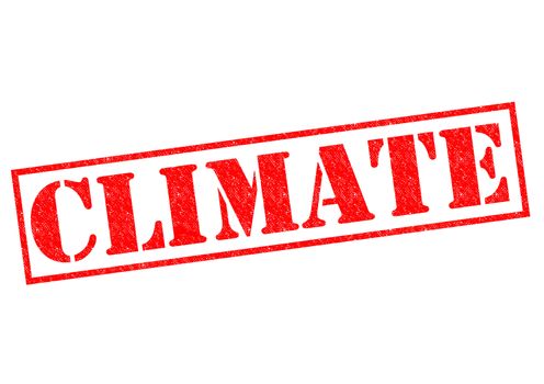 CLIMATE red Rubber Stamp over a white background.