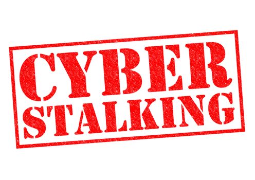 CYBER STALKING red Rubber Stamp over a white background.