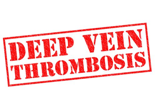 DEEP VEIN THROMBOSIS red Rubber Stamp over a white background.