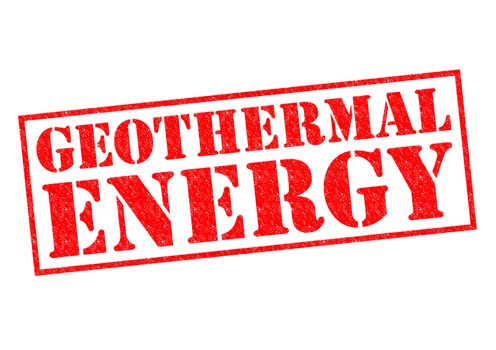 GEOTHERMAL ENERGY red Rubber Stamp over a white background.