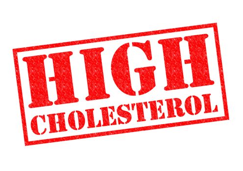 HIGH CHOLESTEROL red Rubber Stamp over a white background.