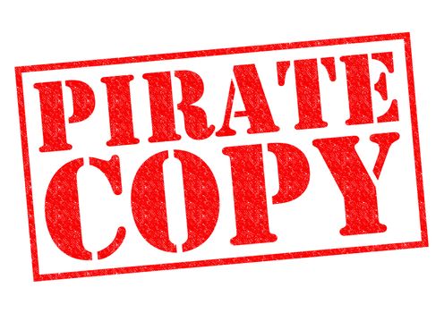 PIRATE COPY red Rubber Stamp over a white background.