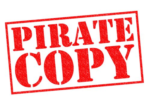 PIRATE COPY red Rubber Stamp over a white background.