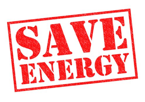 SAVE ENERGY red Rubber Stamp over a white background.