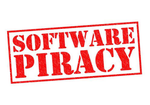 SOFTWARE PIRACY red Rubber Stamp over a white background.