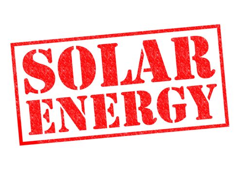 SOLAR ENERGY red Rubber Stamp over a white background.