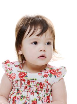 Young infant girl closeup portrait