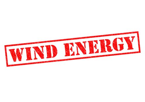 WIND ENERGY red Rubber Stamp over a white background.