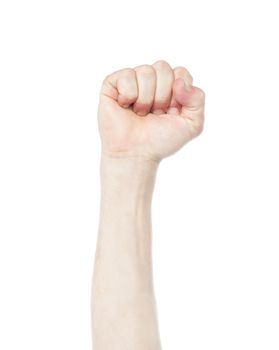 Image of clenched fist, isolated on a white