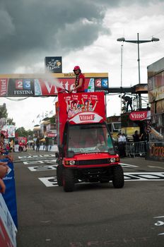 MULHOUSE - FRANCE - 13 th July 2014 - tour de France - vittel advertising